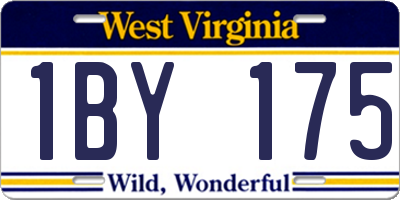 WV license plate 1BY175