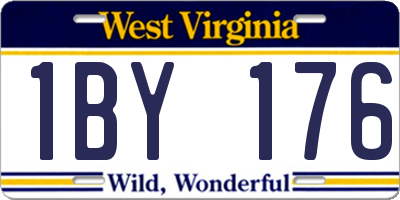 WV license plate 1BY176