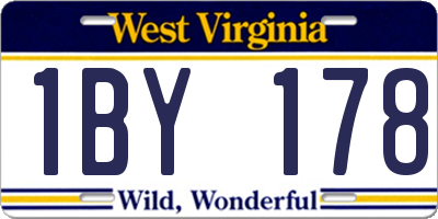 WV license plate 1BY178