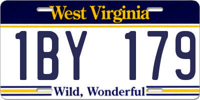 WV license plate 1BY179