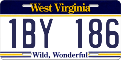 WV license plate 1BY186