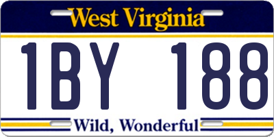 WV license plate 1BY188