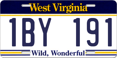 WV license plate 1BY191