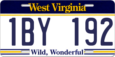 WV license plate 1BY192