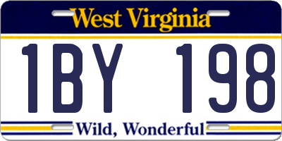 WV license plate 1BY198