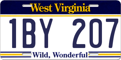 WV license plate 1BY207