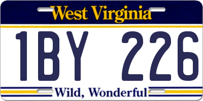 WV license plate 1BY226