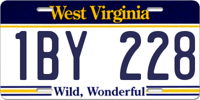 WV license plate 1BY228