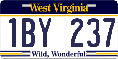 WV license plate 1BY237