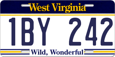 WV license plate 1BY242