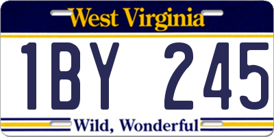 WV license plate 1BY245