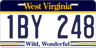 WV license plate 1BY248