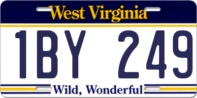WV license plate 1BY249