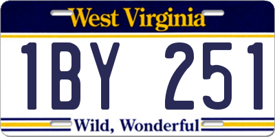 WV license plate 1BY251