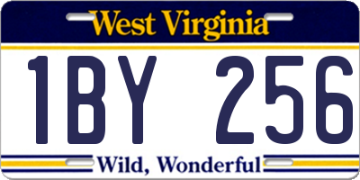 WV license plate 1BY256