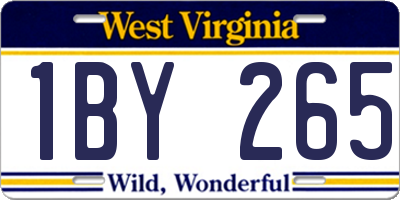 WV license plate 1BY265