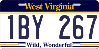 WV license plate 1BY267