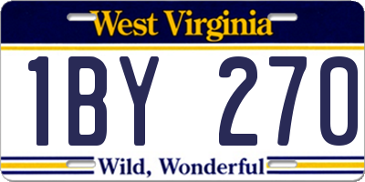 WV license plate 1BY270