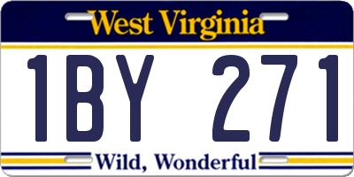 WV license plate 1BY271