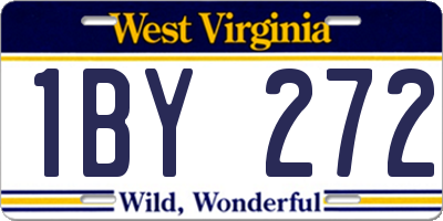 WV license plate 1BY272