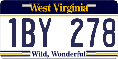 WV license plate 1BY278