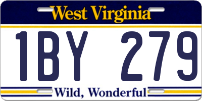 WV license plate 1BY279