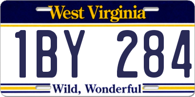 WV license plate 1BY284