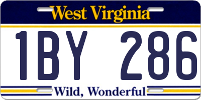 WV license plate 1BY286