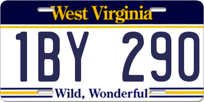 WV license plate 1BY290