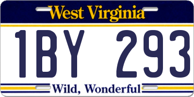 WV license plate 1BY293