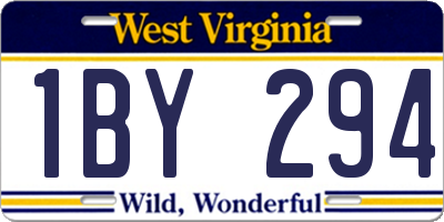 WV license plate 1BY294