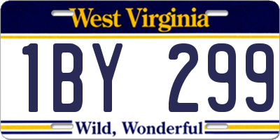 WV license plate 1BY299