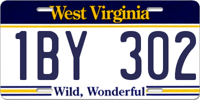 WV license plate 1BY302