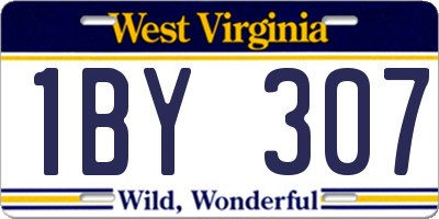 WV license plate 1BY307