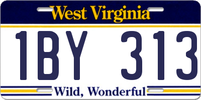 WV license plate 1BY313
