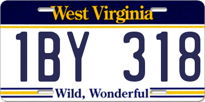 WV license plate 1BY318