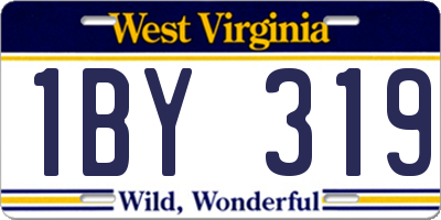 WV license plate 1BY319
