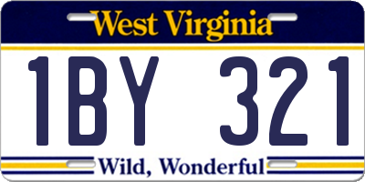 WV license plate 1BY321