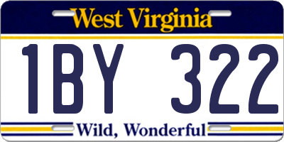 WV license plate 1BY322