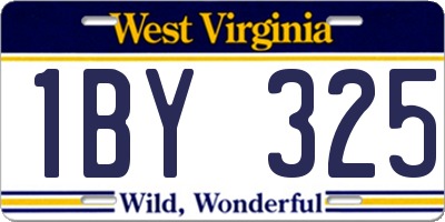 WV license plate 1BY325