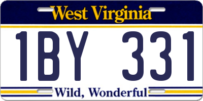 WV license plate 1BY331
