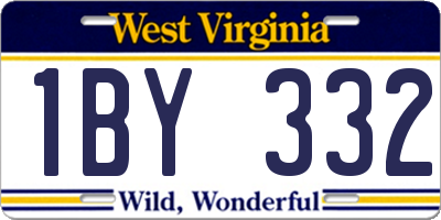 WV license plate 1BY332