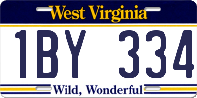 WV license plate 1BY334