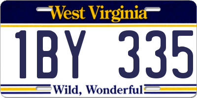 WV license plate 1BY335