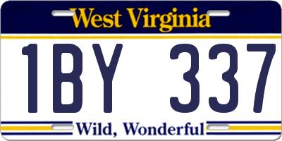WV license plate 1BY337