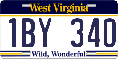 WV license plate 1BY340