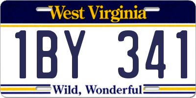 WV license plate 1BY341