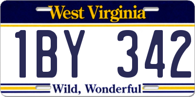WV license plate 1BY342