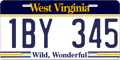 WV license plate 1BY345