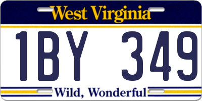 WV license plate 1BY349